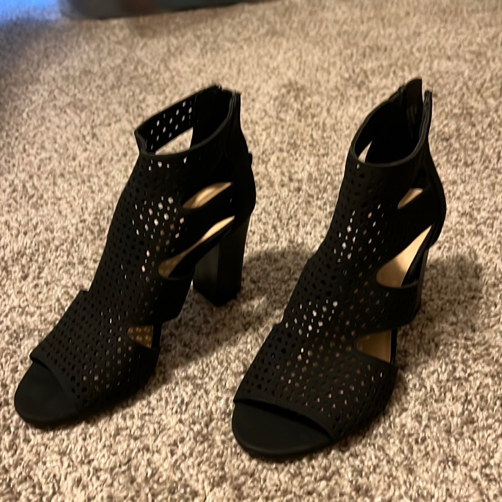 XOXO Black Suede Heels